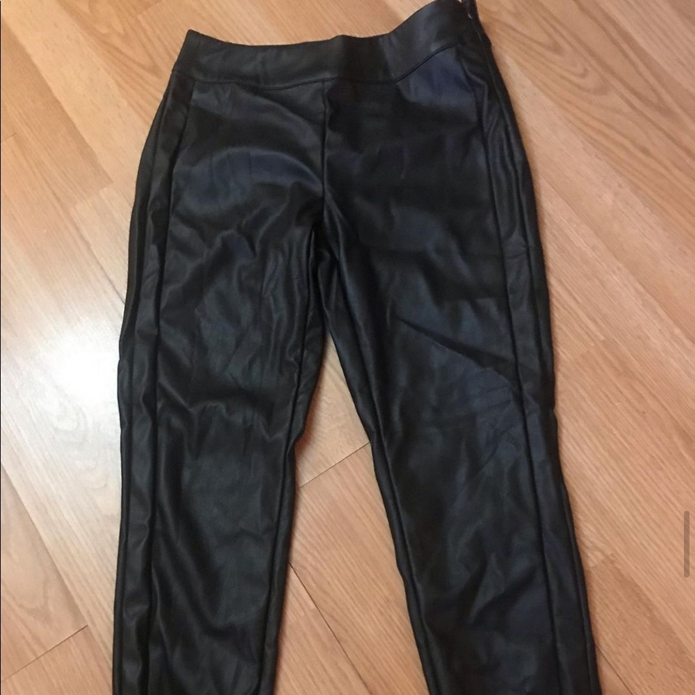 High waisted leather legging skinny leg